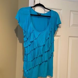 Short sleeve, ruffle top size large